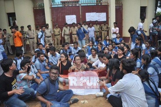 Protest over suicide attempt of student after being harassed by teachers centering love affair 